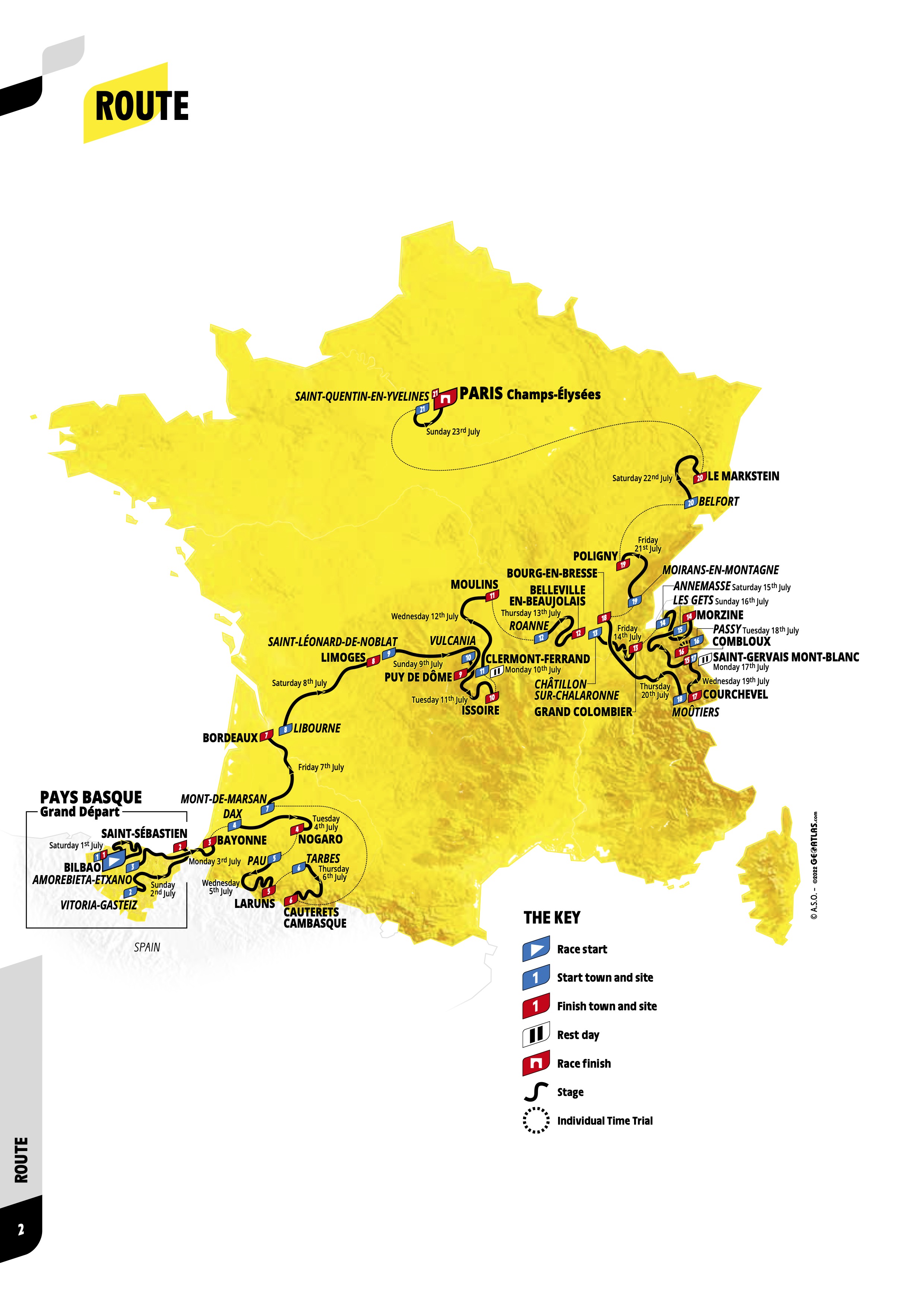 2023 Tour de France Map