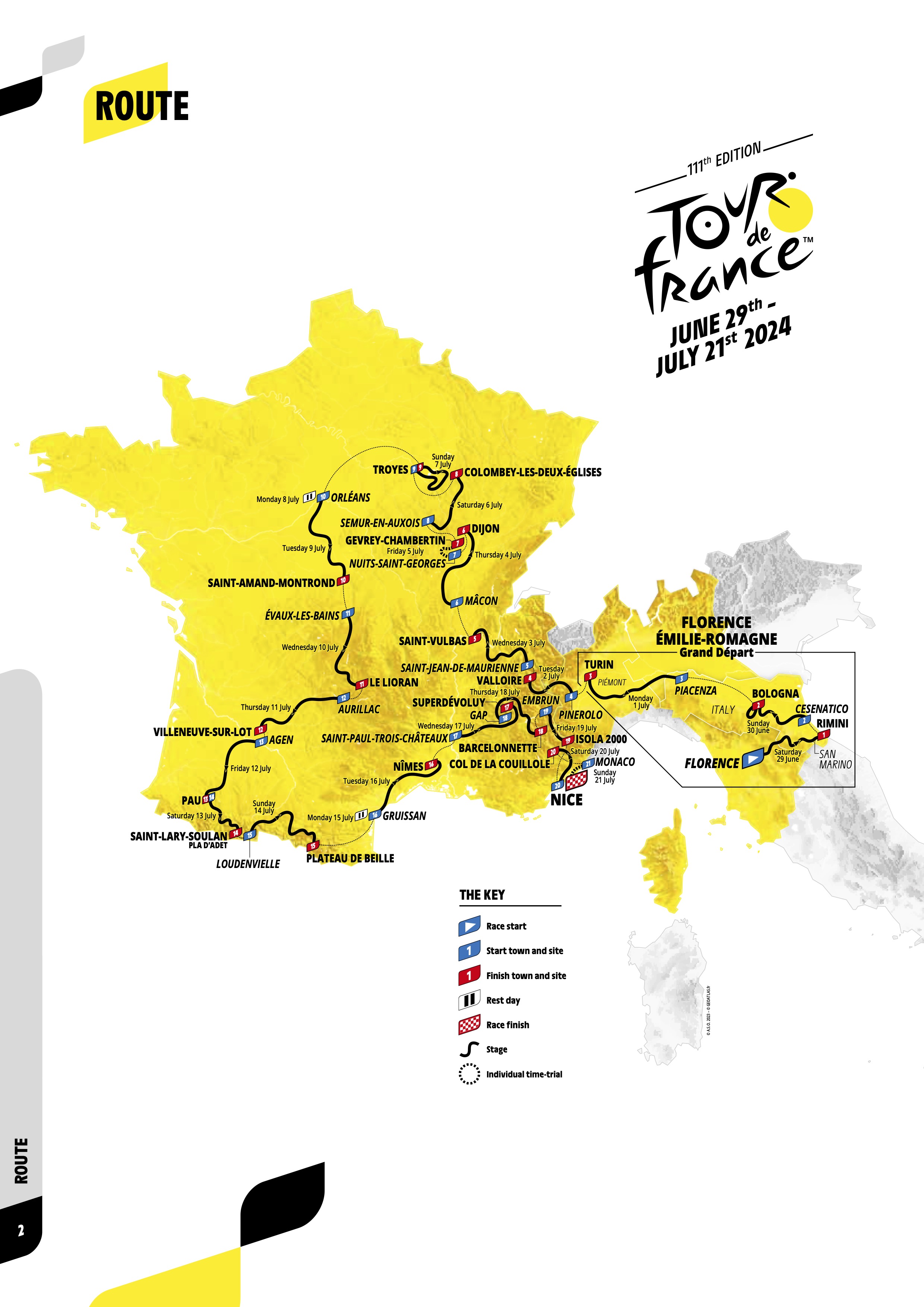 2024 Tour de France Map